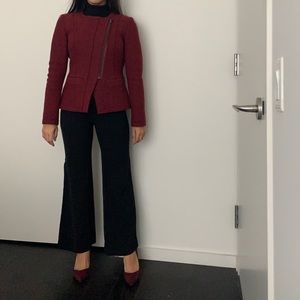 Burgundy Red 100% Wool Blazer